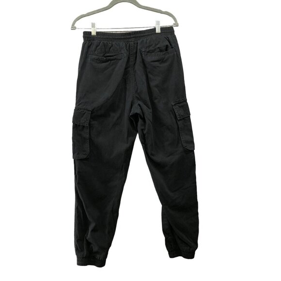 New Look Cargo Jogger Pants Mens Small S Black Pull On Canvas Gorpcore Utility - Picture 2 of 7